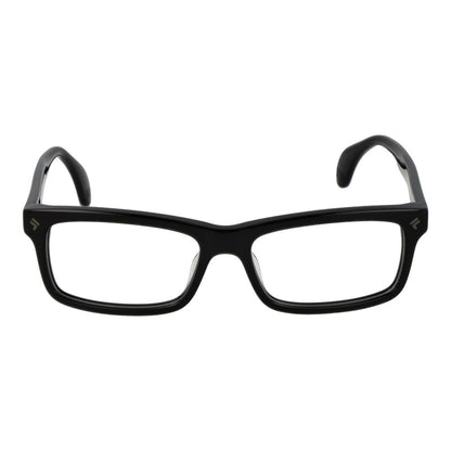Eyeglasses Frames by Lozza for men in cellulose acetate black showcases a reflective silhouette, artfully incorporating a sophisticated black coloured frame with a distinct full-frame frame design.