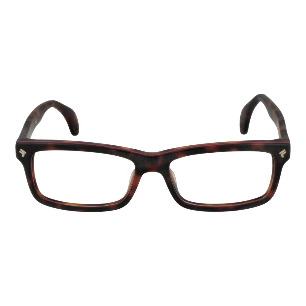 Eyeglasses Frames by Lozza for men in cellulose acetate brown features an refined silhouette, showcasing a sophisticated brown coloured frame and refined full-frame frame design for a refined look.