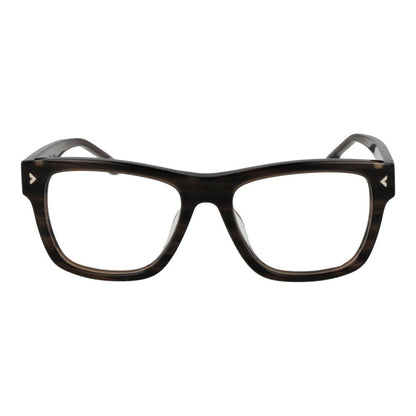 Eyeglasses Frames by Lozza for men in cellulose acetate and brown showcases a refined silhouette, detailed with a brown coloured frame finish and a sophisticated full-frame frame design.