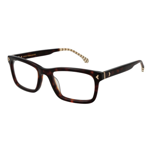 Eyeglasses Frames by Lozza for men in cellulose acetate brown showcases a reflective silhouette, artfully incorporating a sophisticated brown coloured frame with a distinct full-frame frame design.