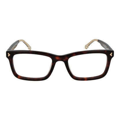 Eyeglasses Frames by Lozza for men in cellulose acetate brown features an refined silhouette, showcasing a sophisticated brown coloured frame and refined full-frame frame design for a refined look.