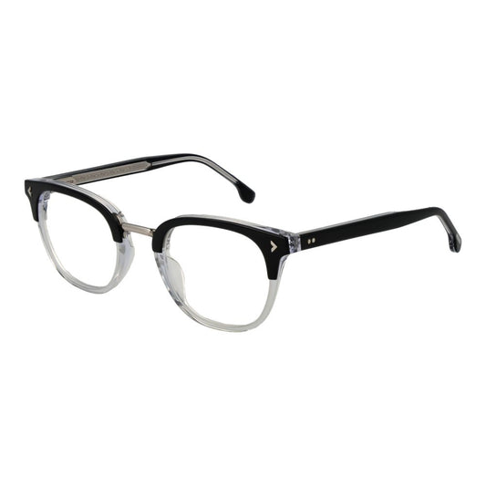 Eyeglasses Frames by Lozza for unisex in cellulose acetate black showcases a refined full-frame frame design with a refined black coloured frame finish for a refined and sophisticated look.