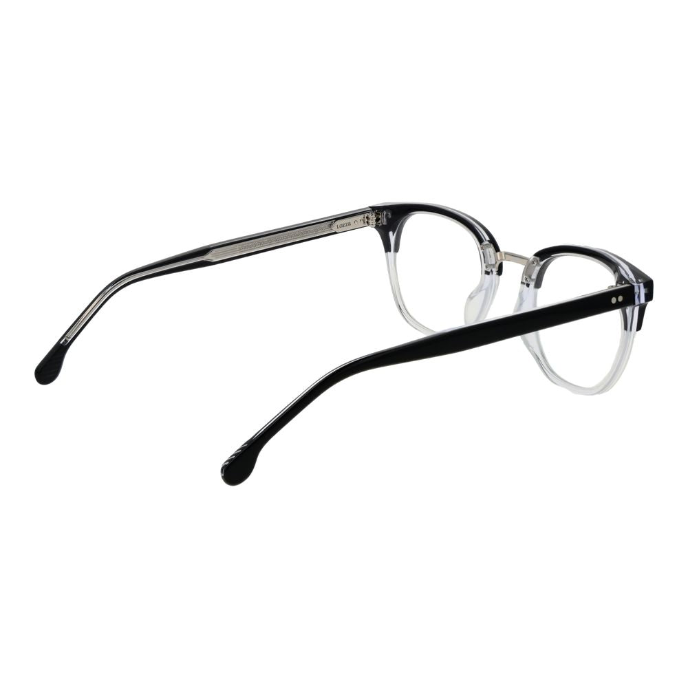 Eyeglasses Frames by Lozza for unisex in cellulose acetate black features an refined silhouette, showcasing the refined black coloured frame and sophisticated full-frame frame design.