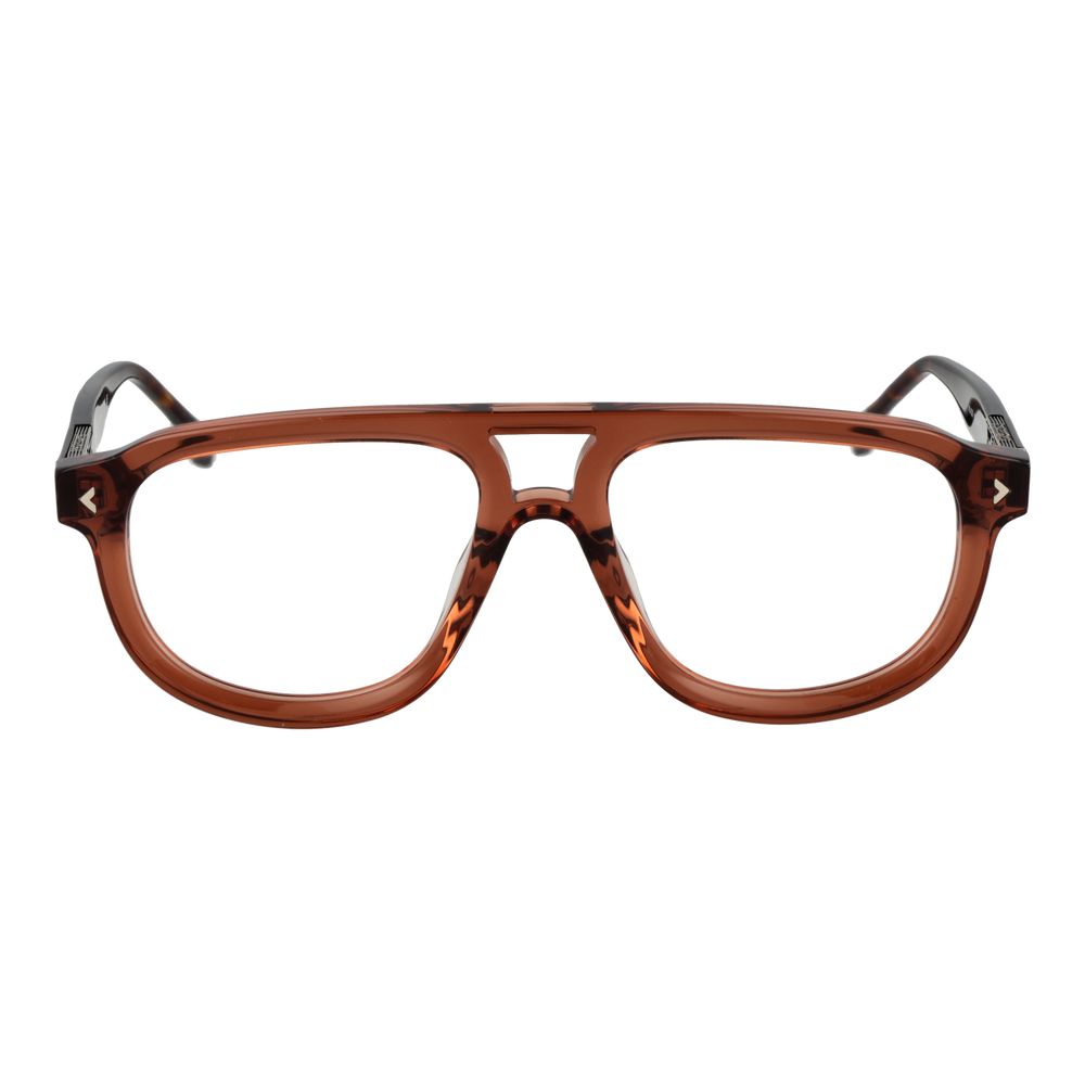 Eyeglasses Frames by Lozza for men in cellulose acetate brown features an refined silhouette, showcasing the refined brown coloured frame and sophisticated full-frame frame design.