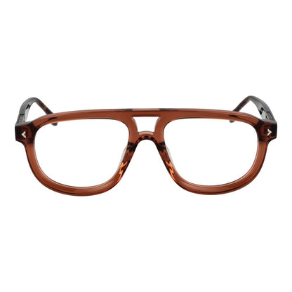 Eyeglasses Frames by Lozza for men in cellulose acetate brown features an refined silhouette, showcasing the refined brown coloured frame and sophisticated full-frame frame design.