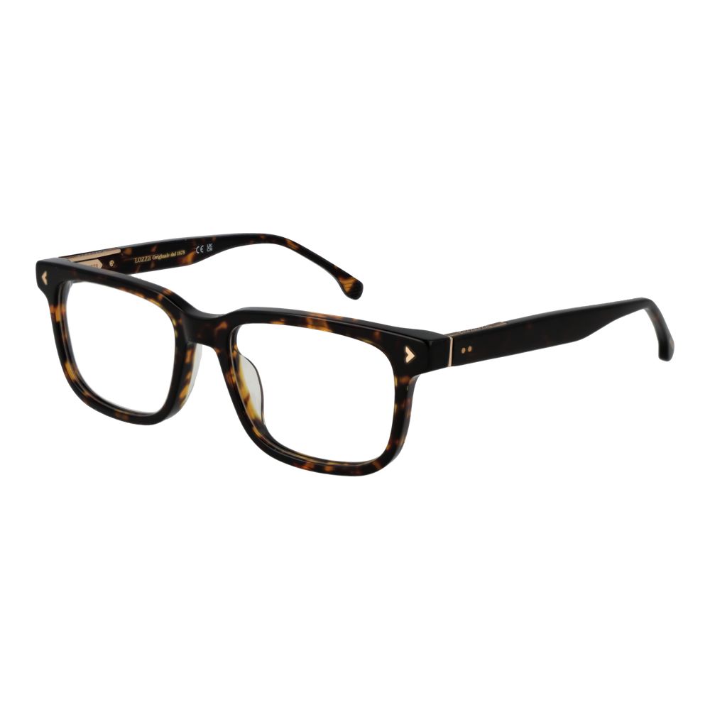 Eyeglasses Frames by Lozza for men in cellulose acetate brown showcases a reflective silhouette, artfully incorporating a sophisticated brown coloured frame with a distinct full-frame frame design.