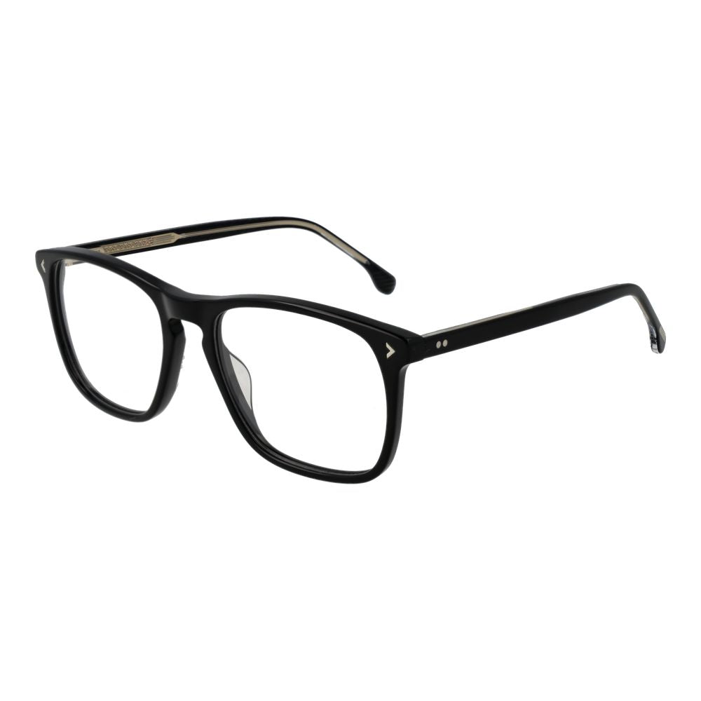 Eyeglasses Frames by Lozza for men in cellulose acetate black showcases a refined full-frame frame design with a refined black coloured frame finish for a refined and sophisticated look.