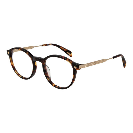 Eyeglasses Frames by Police for women in metal brown features a refined silhouette, showcasing a refined brown coloured frame and full-frame frame design for a sophisticated, premium look.
