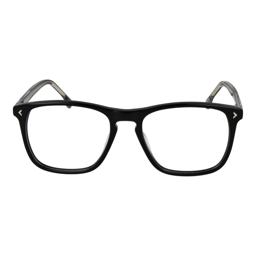 Eyeglasses Frames by Lozza for men in cellulose acetate and black showcases a refined silhouette, detailed with a black coloured frame finish and a sophisticated full-frame frame design.