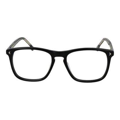 Eyeglasses Frames by Lozza for men in cellulose acetate and black showcases a refined silhouette, detailed with a black coloured frame finish and a sophisticated full-frame frame design.