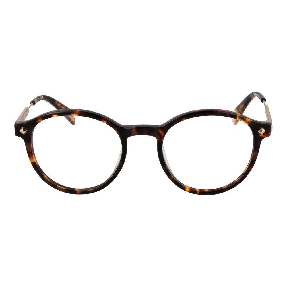 Eyeglasses Frames by Police for women in metal brown showcases a reflective silhouette, artfully incorporating a sophisticated brown coloured frame with a distinct full-frame frame design.