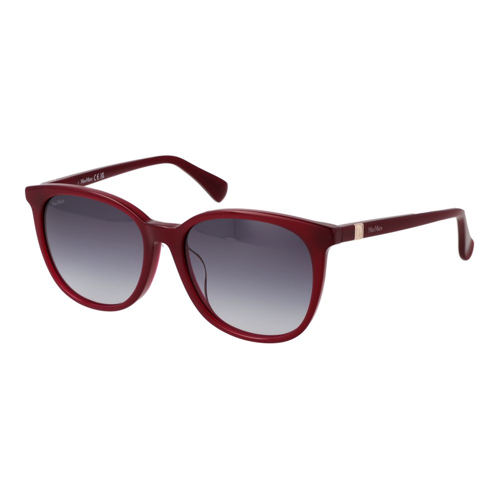 Sunglasses by Max Mara for women in acetate burgundy features an ethereal full-rim panto frame design with burgundy coloured frame frames and gradient category-2-medium-tint lens for a ethereal finish.