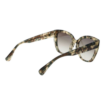 Sunglasses by Max Mara for women in acetate multicolor features an ethereal full-rim cat-eye frame design with green coloured frame frames and gradient category-2-medium-tint lens for a ethereal finish.