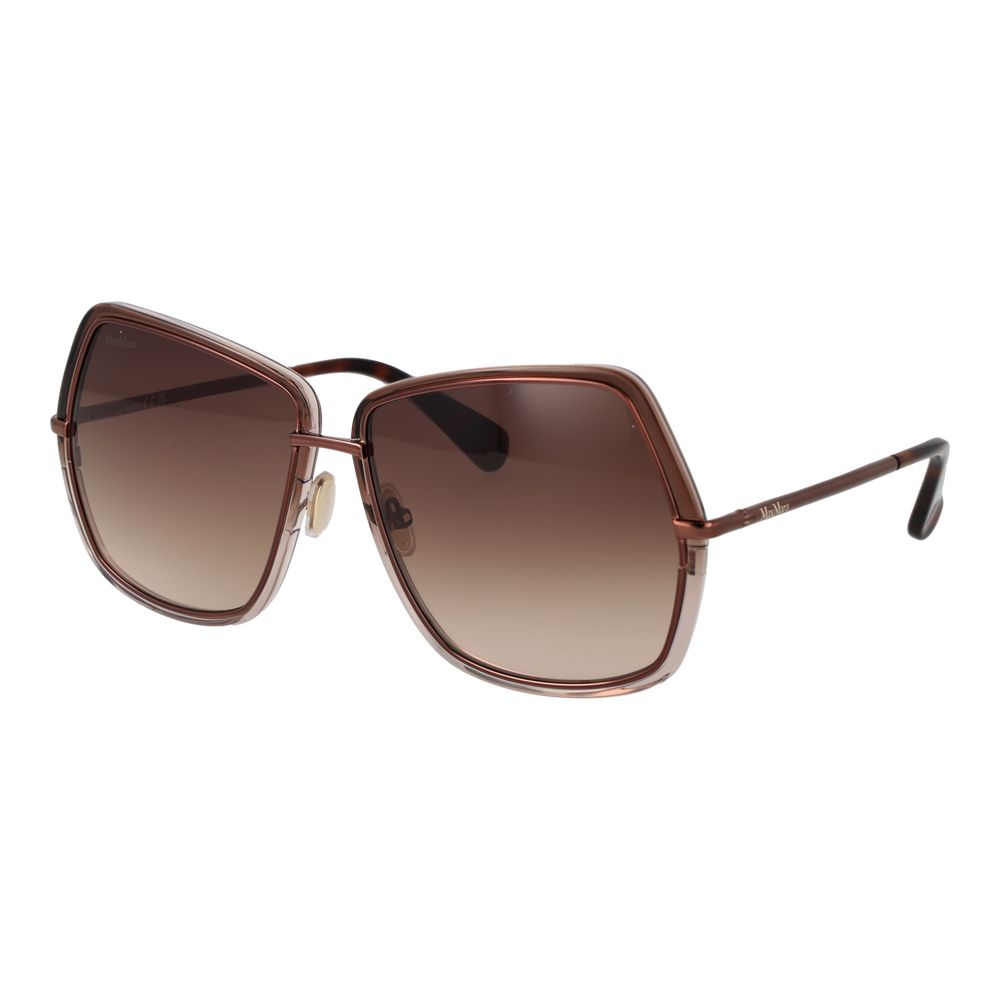 Max Mara Square Gradient Dark-Tint Metal Sunglasses - Bronze