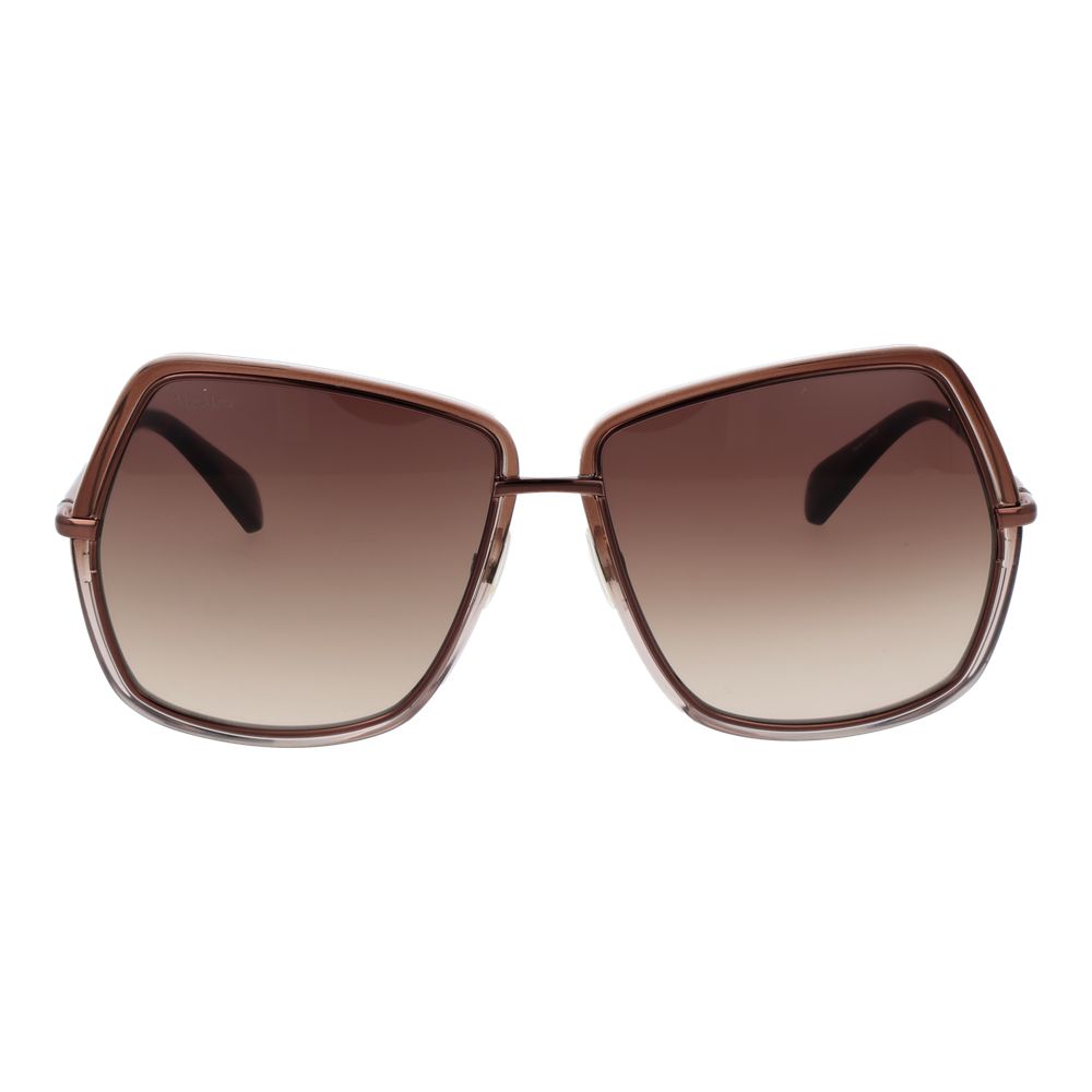Max Mara Square Gradient Dark-Tint Metal Sunglasses - Bronze