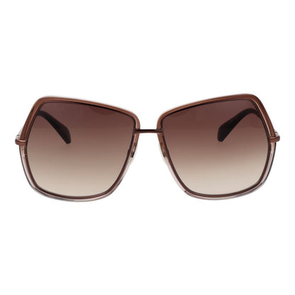 Max Mara Square Gradient Dark-Tint Metal Sunglasses - Bronze
