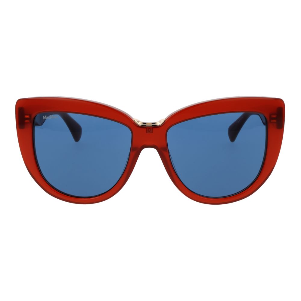 Sunglasses by Max Mara for women in and multicolor presents a sumptuous silhouette, featuring red coloured frame and butterfly full-rim frame design with non-polarized category-3-dark-tint lens for a sumptuous look.