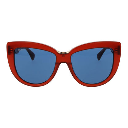 Sunglasses by Max Mara for women in and multicolor presents a sumptuous silhouette, featuring red coloured frame and butterfly full-rim frame design with non-polarized category-3-dark-tint lens for a sumptuous look.