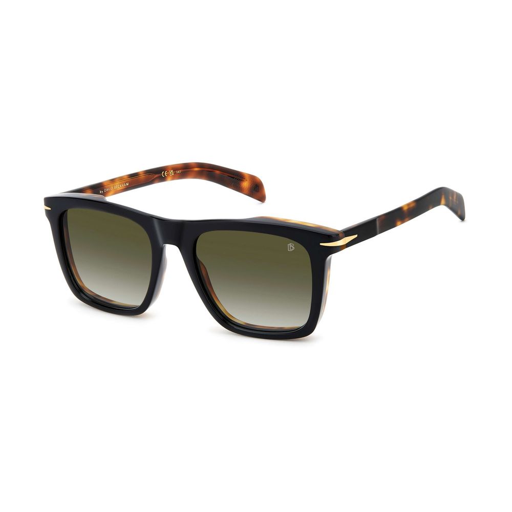 Sunglasses by David Beckham for men in plastic black showcases a ethereal silhouette, featuring black coloured frame full-rim square frame design with gradient category-3-dark-tint lens for a ethereal finish.