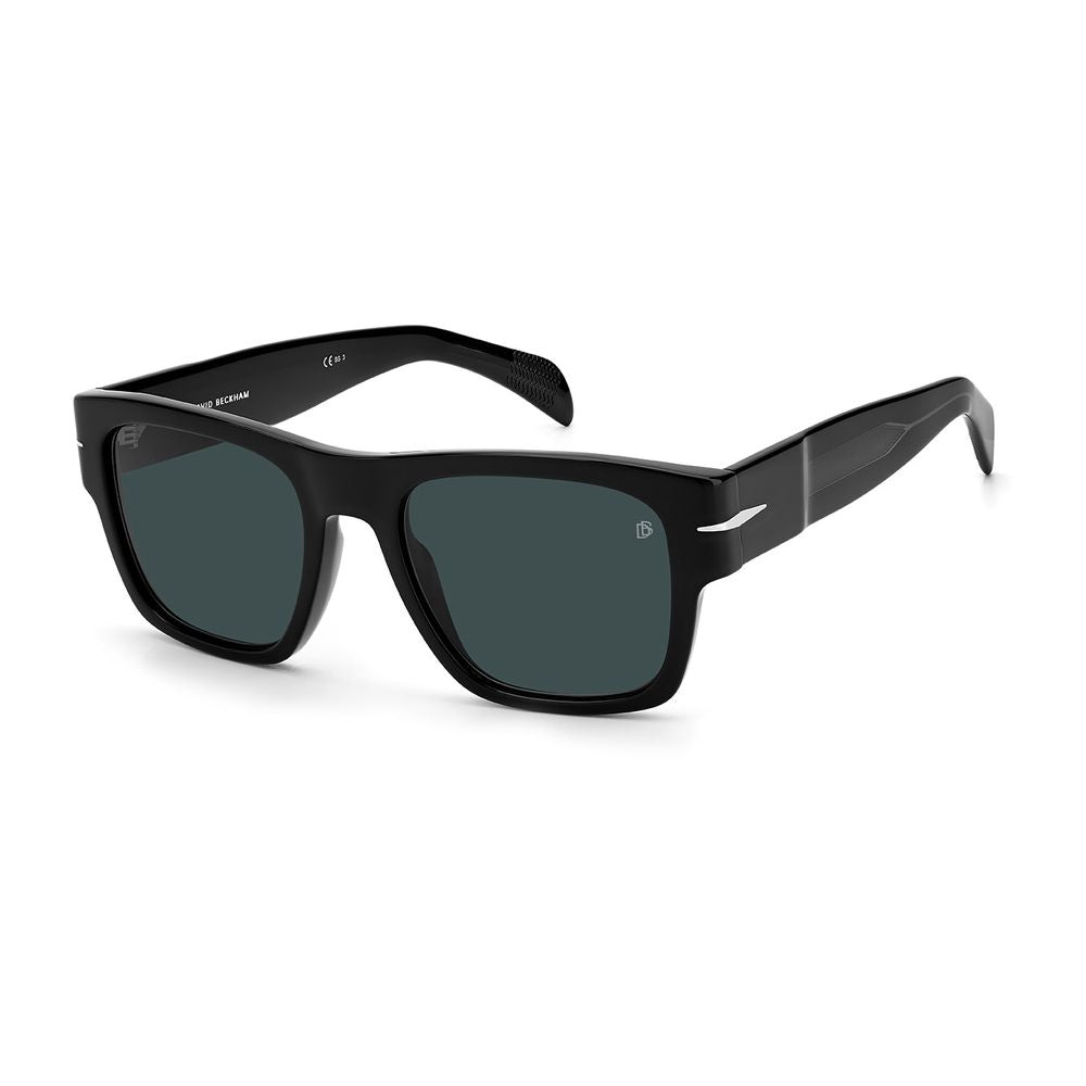 This Sunglasses by David Beckham for men in black presents a sumptuous silhouette, showcasing a sumptuous full-rim square frame design in black coloured frame and high-performance non-polarized category-3-dark-tint lens.