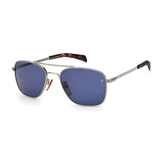 David Beckham Square Non-Polarized Dark-Tint Metal Sunglasses - Grey