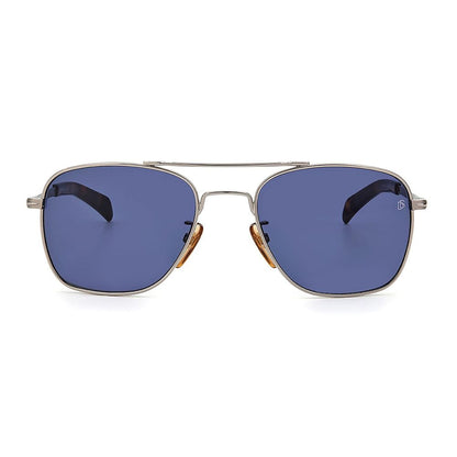 David Beckham Square Non-Polarized Dark-Tint Metal Sunglasses - Grey