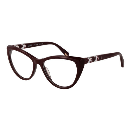 Eyeglasses Frames by Police for women in plastic burgundy features an refined silhouette, showcasing the refined burgundy coloured frame and sophisticated full-frame frame design.