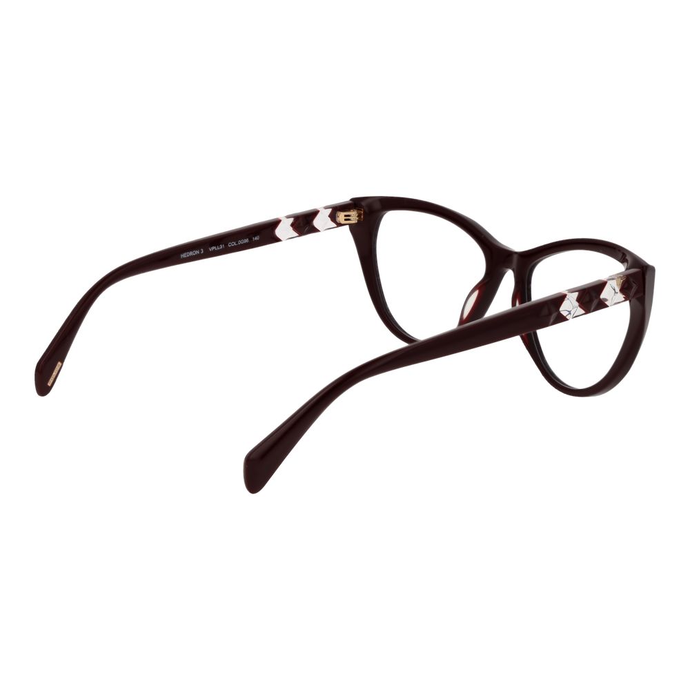 Eyeglasses Frames by Police for women in plastic burgundy features an refined silhouette, showcasing the refined burgundy coloured frame and sophisticated full-frame frame design.