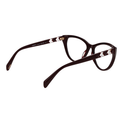 Eyeglasses Frames by Police for women in plastic burgundy features an refined silhouette, showcasing the refined burgundy coloured frame and sophisticated full-frame frame design.