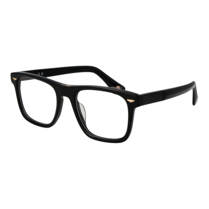 Eyeglasses Frames by Police for men in cellulose acetate black features an refined silhouette, showcasing the refined black coloured frame and sophisticated full-frame frame design.