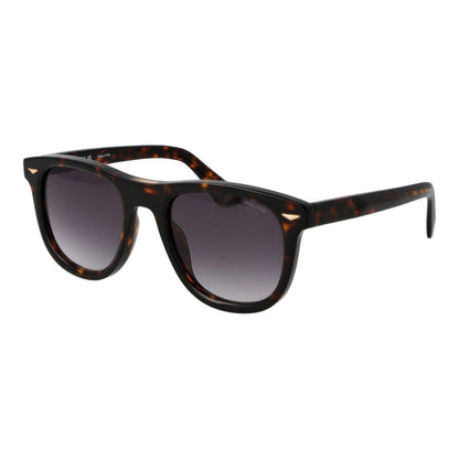 Sunglasses by Police for men in cellulose acetate brown features an ethereal full-rim panto frame design with brown coloured frame frames and gradient category-3-dark-tint lens for a ethereal finish.
