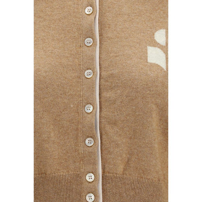 Cardigan by Isabel Marant Étoile for women in wool cotton beige & toile showcases a luxurious silhouette, meticulously detailed with a sophisticated and for a refined finish.