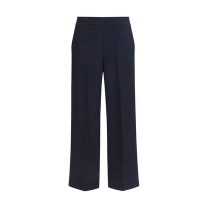 Casual Pants by Avenue Montaigne for women in stretch viscose polyester blue features a polished silhouette with a polished relaxed-fit & regular-fit, reaching a polished long and finished with a polished .