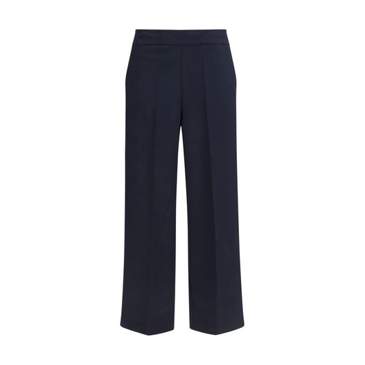 Casual Pants by Avenue Montaigne for women in stretch viscose polyester blue features a polished silhouette with a polished relaxed-fit & regular-fit, reaching a polished long and finished with a polished .