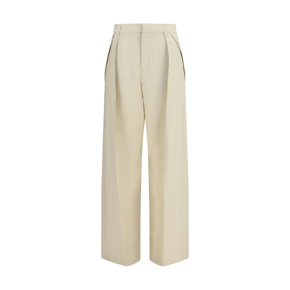 Trousers by Jacob Cohen for women in viscose silk beige features a artisanal silhouette, showcasing a sophisticated regular-fit & wide with a long and mid rise for a artisanal finish.