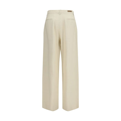 Trousers by Jacob Cohen for women in viscose silk beige features a tailored silhouette with a tailored regular-fit & wide, defined by its long and a sophisticated mid rise.