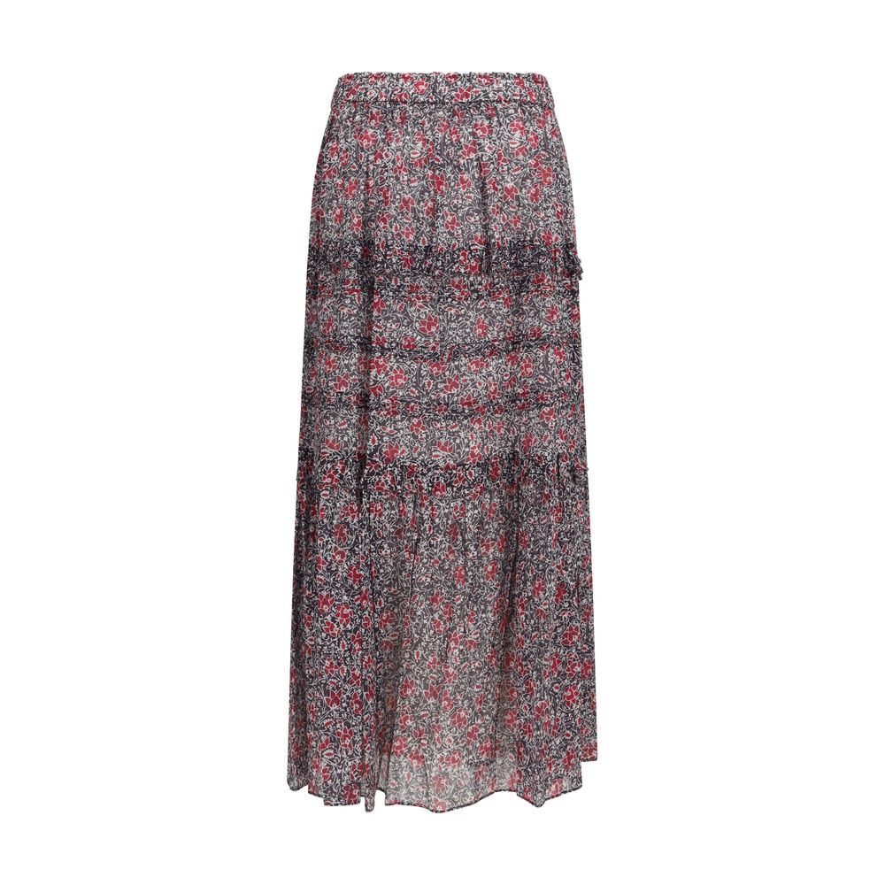 Skirt by Isabel Marant Étoile for women in cotton purple, toile, floral & print features a captivating silhouette, showcasing the captivating Women's Cotton Long Skirt design with a sophisticated long for a captivating look.