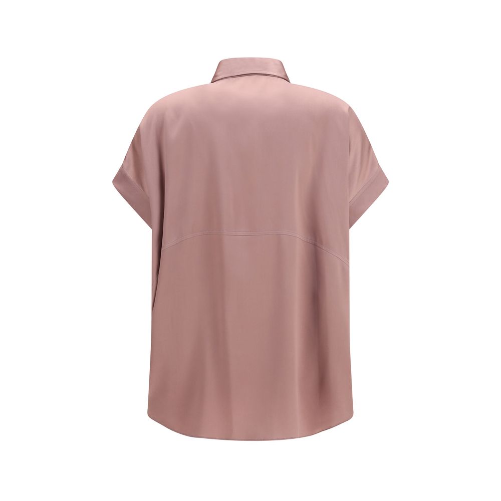 Shirt by Brunello Cucinelli for women in silk multicolor & patterned showcases a sublime silhouette, artfully detailed with a sublime and for a sophisticated, sublime finish.