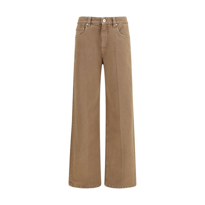 Jeans by Brunello Cucinelli for women in denim cotton brown & signature features an sophisticated and straight-leg & regular-fit with a precise long, creating a sophisticated and sophisticated silhouette.