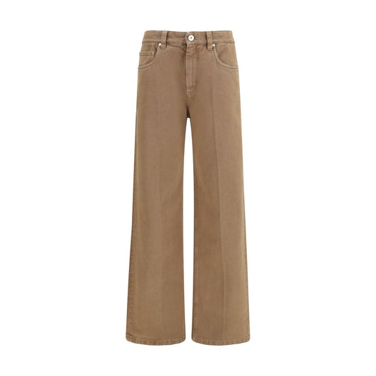 Jeans by Brunello Cucinelli for women in denim cotton brown & signature features an sophisticated and straight-leg & regular-fit with a precise long, creating a sophisticated and sophisticated silhouette.