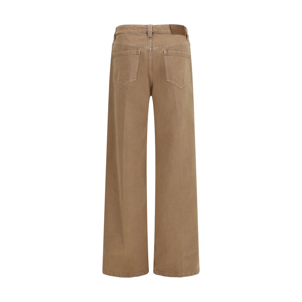 Jeans by Brunello Cucinelli for women in denim cotton brown & signature features a refined silhouette with a refined straight-leg & regular-fit, defined by a and a refined long for a refined finish.