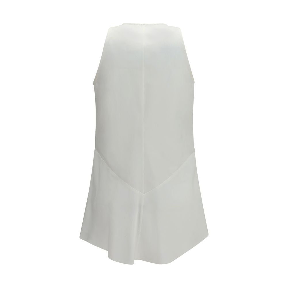 Blouse by Brunello Cucinelli for women in cotton satin white features an architectural silhouette with a refined and elegant v-neck neckline for a architectural look.