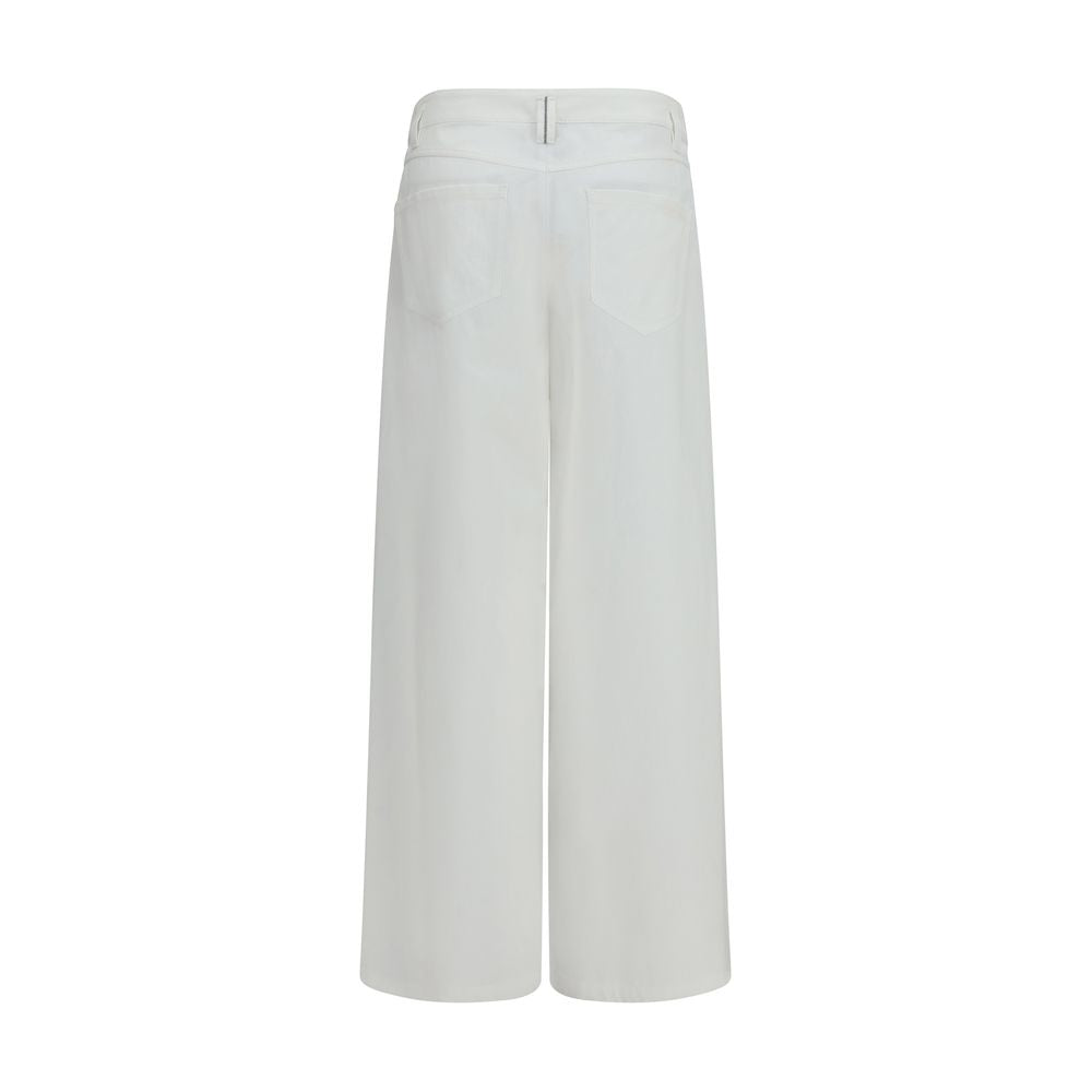 Casual Pants by Brunello Cucinelli for women in cotton white features an refined tailoring silhouette, showcasing a premium straight-leg & regular-fit with a and long cut for a refined tailoring look.