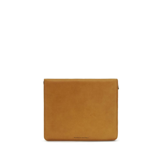 Cardholder Wallet by Brunello Cucinelli for men in bos taurus calf leather brown showcases a discerning silhouette, artfully capturing the essence of Bos Taurus Calf Leather Cardholder Wallet with its functional card-organization compact-design zip-around.