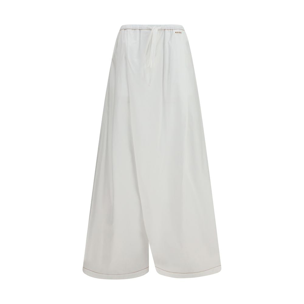 Casual Pants by Marni for women in cotton white features an sophisticated and regular-fit & wide with a precise long, creating a sophisticated and sophisticated silhouette.