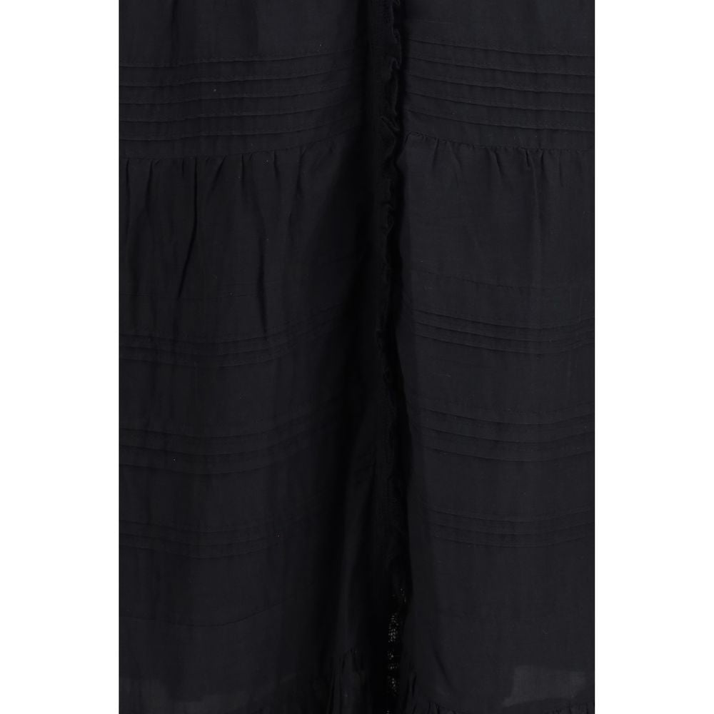 Dress by Isabel Marant Étoile for women in cotton black & toile showcases a striking silhouette, elegantly detailed with a , refined , and a striking long for a striking finish.
