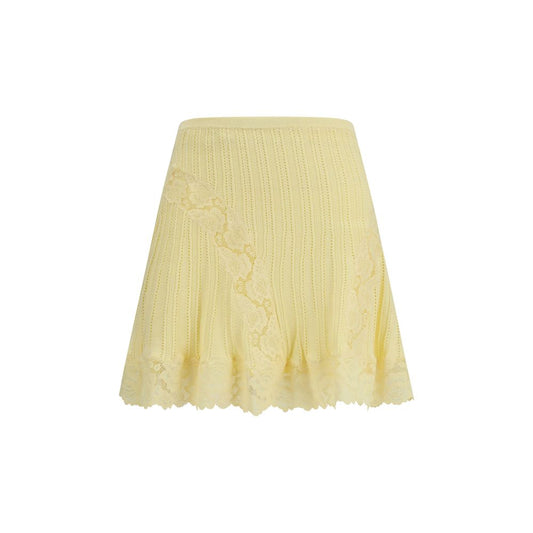 Skirt by Self-Portrait for women in polyamide polyester viscose bicolour features a sublime silhouette, showcasing the sublime design of the Women's Flared Polyamide Polyester Viscose Mini Skirt in a sophisticated mini.