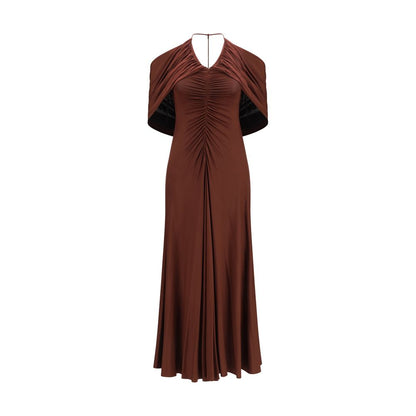 Dress by Self-Portrait for women in stretch viscose brown & natural features an magnificent silhouette, artfully detailed with a magnificent halter neckline and sleeveless that flows into an magnificent midi.