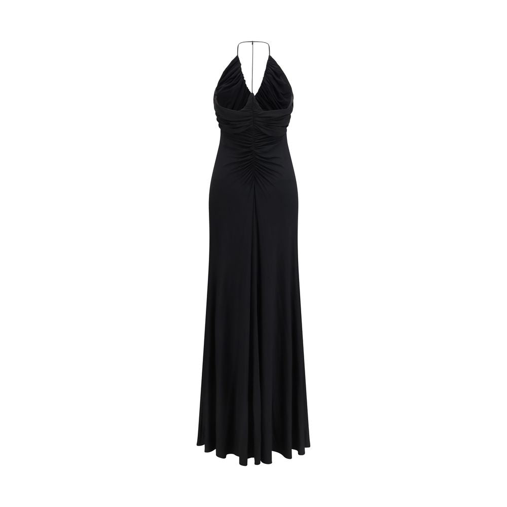 Dress by Self-Portrait for women in stretch viscose black features an magnificent silhouette, artfully detailed with a magnificent halter neckline and that flows into an magnificent maxi long.