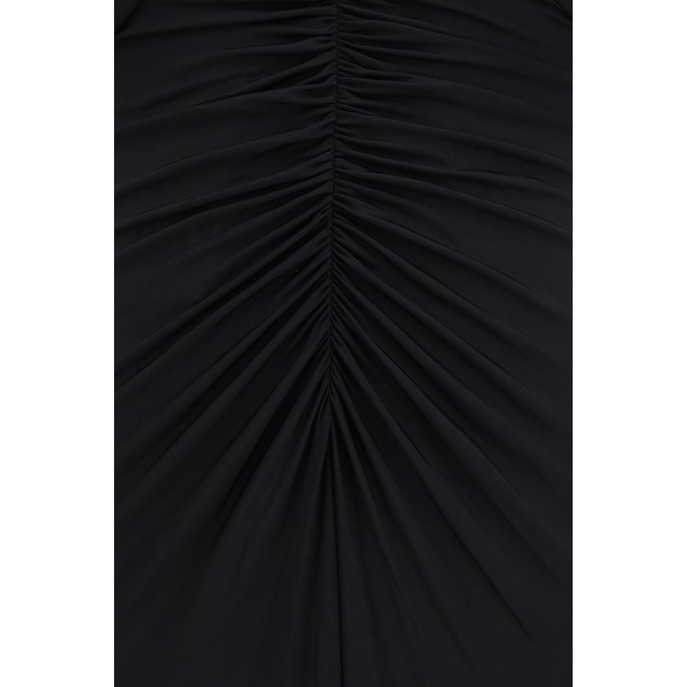 Dress by Self-Portrait for women in stretch viscose black presents a sinuous silhouette, showcasing a sophisticated and detailed with a sinuous maxi long for a refined finish.